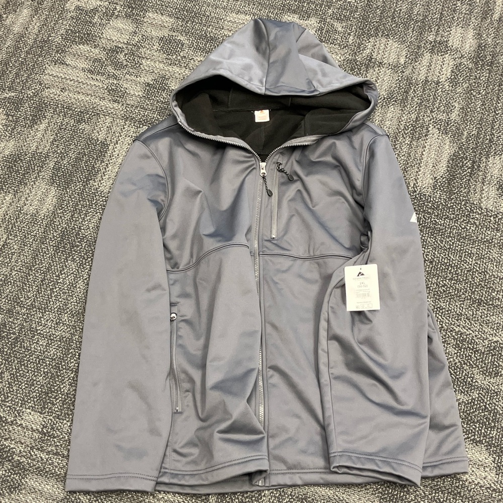 Ozark Trail Men’s Softshell Jacket 2XL (50–52) Gray Full Zip Hooded NWT